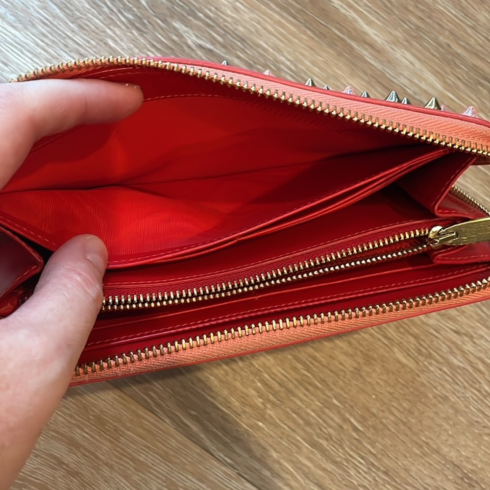 EUC Christian Louboutin spiked zip long wallet - full multicolor spikes around - Picture 10 of 15
